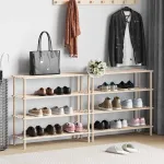 Raft de pantofi cu 4 niveluri, 2 buc., lemn masiv de brad GartenMobel Dekor