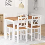 Set mobilier de bucătărie, 5 piese, maro și alb GartenMobel Dekor