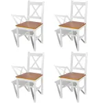 Scaune de bucătărie, 4 buc., alb, lemn de pin GartenMobel Dekor