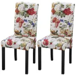 Scaune de bucătărie, 2 buc., multicolor, material textil GartenMobel Dekor