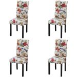 Scaune de bucătărie, 4 buc., multicolor, material textil GartenMobel Dekor