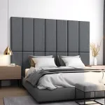 Set 2 panouri tapițate de perete Carpino 90x30 cm, gri închis