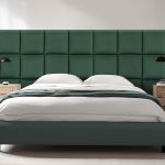 Wandkissenset Carpino 4-tlg. Samt 30x30 cm Dunkelgrün [neu.haus]