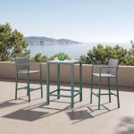 Set bar de grădină Avise, 3 piese, aluminiu și poliratan