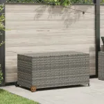 Ladă depozitare grădină, gri deschis, 120x65x61 cm, poliratan GartenMobel Dekor