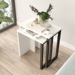 Satztisch Vesanto 2er Set Weiß [en.casa]