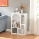 Bibliotecă albă Vaga 80x60x24 cm cu 4 compartimente, [en.casa]