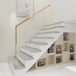 Set 2 placări pentru trepte din PVC, aspect stejar gri, cu laterale