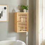 Badezimmerschrank Järfälla 55x37x16 cm Bambus [en.casa]