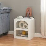 Beistelltisch Vågå 45x40x30 cm Weiß [en.casa]