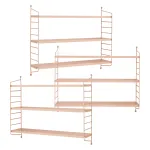 Set 3 rafturi de perete modulare Strangnas, bej piersică