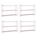 Set 4 rafturi de perete modulare Strängnäs lila deschis [en.casa]