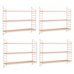Set 4 rafturi de perete modulare Strängnäs bej piersică, metal