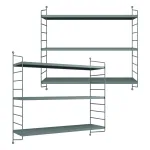 Set 2 rafturi de perete modulare Strangnas, albastru gri, otel