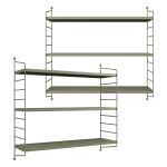 Set 2 rafturi de perete modulare metalice bej deschis Strängnäs