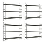 Set 4 rafturi de perete modulare Strangnas antracit [en.casa]