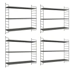 Set 4 rafturi de perete modulare Strangnas antracit [en.casa]