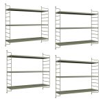 Set 4 rafturi de perete modulare Strängnäs, bej deschis, 60 x 50 cm