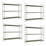 Set 4 rafturi de perete modulare Strängnäs, bej deschis, 60 x 50 cm