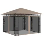 Pavilion cu plasă anti-țânțari, gri taupe, 3x3x2,73 m, 180 g/m² GartenMobel Dekor