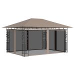 Pavilion cu plasă anti-țânțari, gri taupe, 4x3x2,73 m, 180 g/m² GartenMobel Dekor