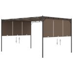 Pavilion de grădină cu perdea laterală, gri taupe, 4x3x2,25 m GartenMobel Dekor