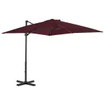 Umbrelă în consolă cu stâlp din aluminiu, bordo, 250x250 cm GartenMobel Dekor