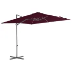 Umbrelă în consolă cu stâlp din aluminiu, bordo, 250x250 cm GartenMobel Dekor