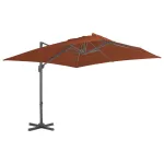 Umbrelă de grădină cantilever cu stâlp din aluminiu, teracotă, 400x300 cm GartenMobel Dekor