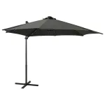 Umbrelă în consolă cu stâlp și LED-uri, antracit, 300 cm GartenMobel Dekor