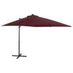 Umbrelă în consolă cu stâlp și LED-uri, roșu bordo, 250 cm GartenMobel Dekor