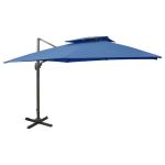 Umbrelă în consolă cu înveliș dublu, albastru azur, 300x300 cm GartenMobel Dekor