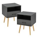 Beistelltisch Gävle 2er Set Dunkelgrau [en.casa]