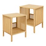 Beistelltisch Varde 50x39x33 cm 2er Set Bambus Natur [en.casa]