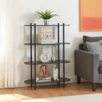 Bibliotecă neagră cu 4 polițe Øvre 108x80x30 cm [en.casa]