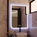 Oglindă LED pentru baie CLARIVO 60x80 cm, touch, dezaburire, dimabilă