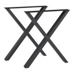 Set 2 picioare masă Greith 72x59 cm negre din oțel [en.casa]