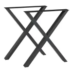 Set 2 picioare masă Greith 72x59 cm negre din oțel [en.casa]