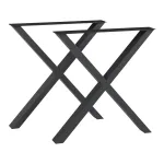 Set 2 picioare pentru masă Greith 72x79 cm, negre, din oțel