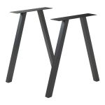 Set 2 picioare pentru masa Heustreu 72x70 cm, negre, din otel