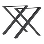 Set 2 picioare pentru masă Maribo, oțel negru, 72x55 cm