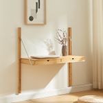 Raft de perete din bambus cu 2 sertare Tingvoll, 85x85x36 cm