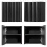 Dulap suspendat baie Skelbolu 30x30x19 cm, negru, front striat
