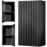 Dulap suspendat pentru baie Skelbolu, negru, 30x57x19 cm