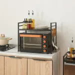 Raft pentru cuptor cu microunde Sorsele, reglabil, negru, metal