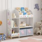 Kinderregal Lysekil 100x93x30 cm mit Ozean Motiv [en.casa]