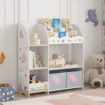 Bibliotecă pentru copii Lysekil 100x93x30 cm cu motiv oceanic
