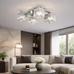 Lustră modernă Georgiana LC115/4, 4x E27, crom, metal și sticlă