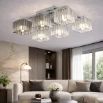 Lustra Georgiana 6x E27 din metal cromat, design modern pentru living