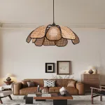 Lustră suspendată LV826 din sfoară, design rustic elegant, 1x E27